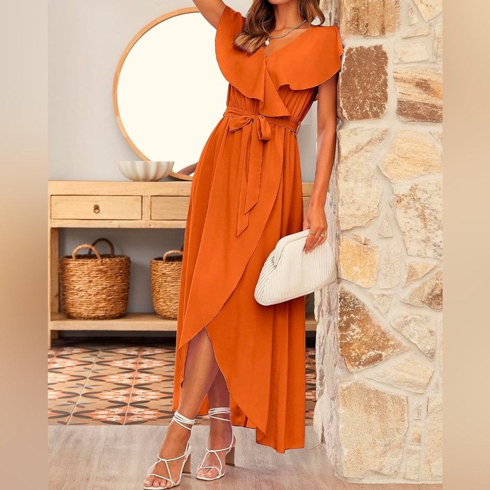 Katya Ruffle Maxi Dress Amber, Maxi dress